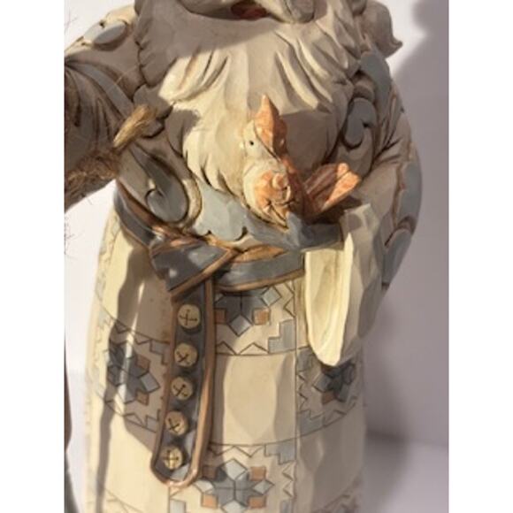 Jim Shore White Woodland Santa Gentle Giver Figurine Christmas Decor Cream - Picture 11 of 12